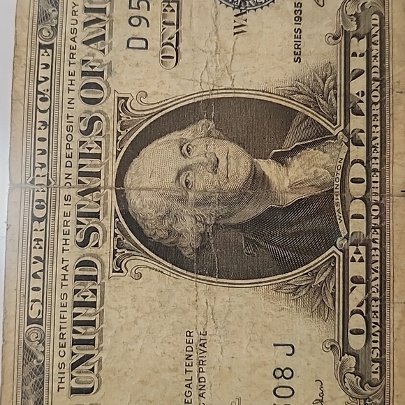 Series 1935 H One Dollar Silver Certificate Blue Seal - Picture 7 of 7